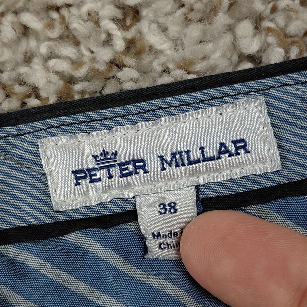 Peter Millar Ultimate Sateen Pants Mens 38x26 Faded Black 5 Pocket Golf Chino - Picture 3 of 8